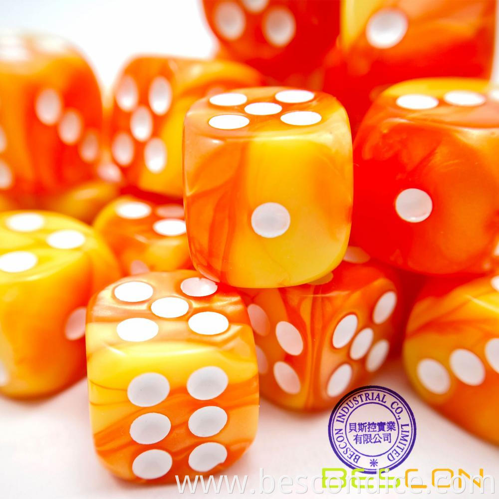 12mm Two Tone Counters Dice Flower Colors 5